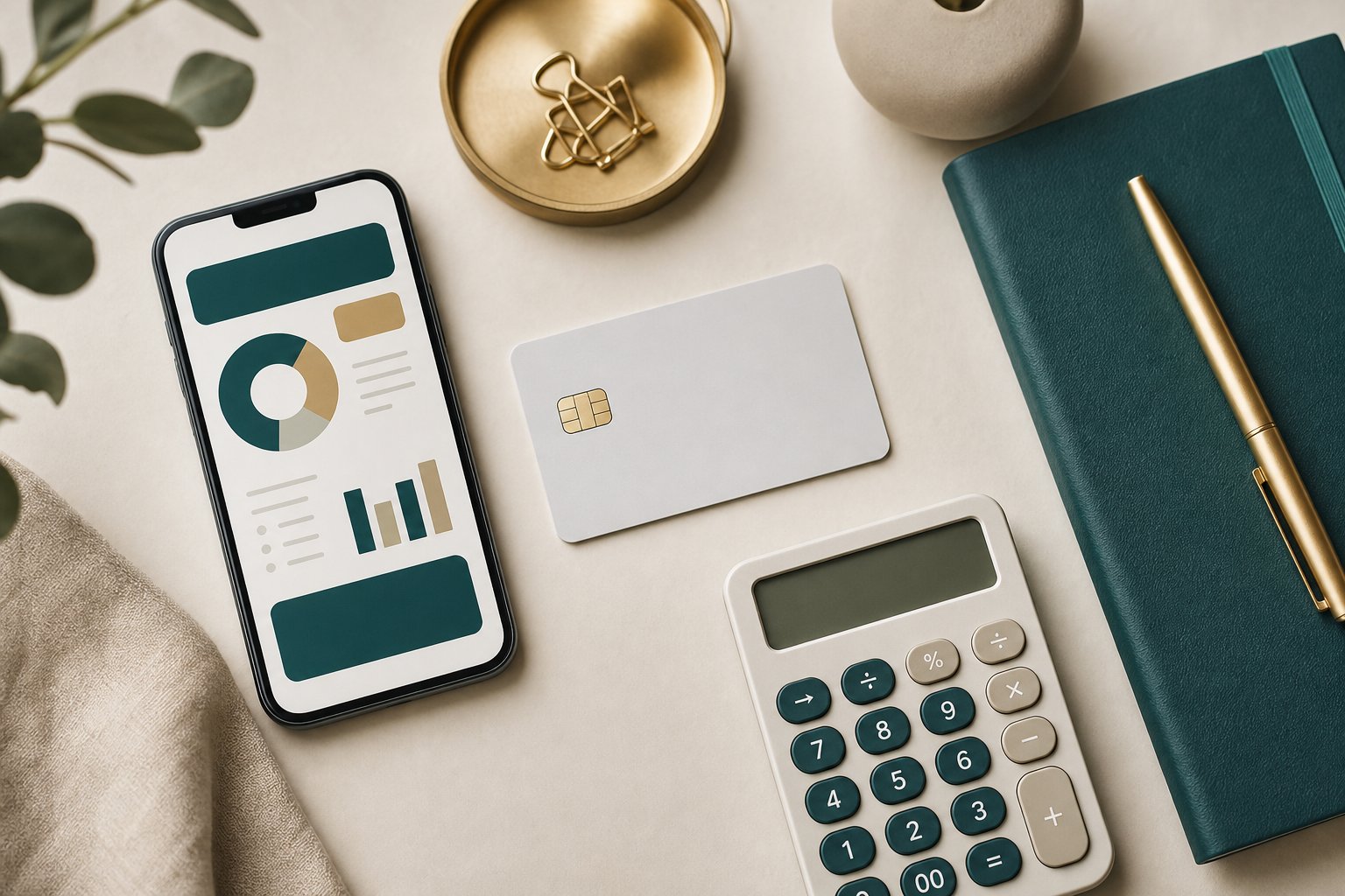 Personal loan and credit card comparison flat lay