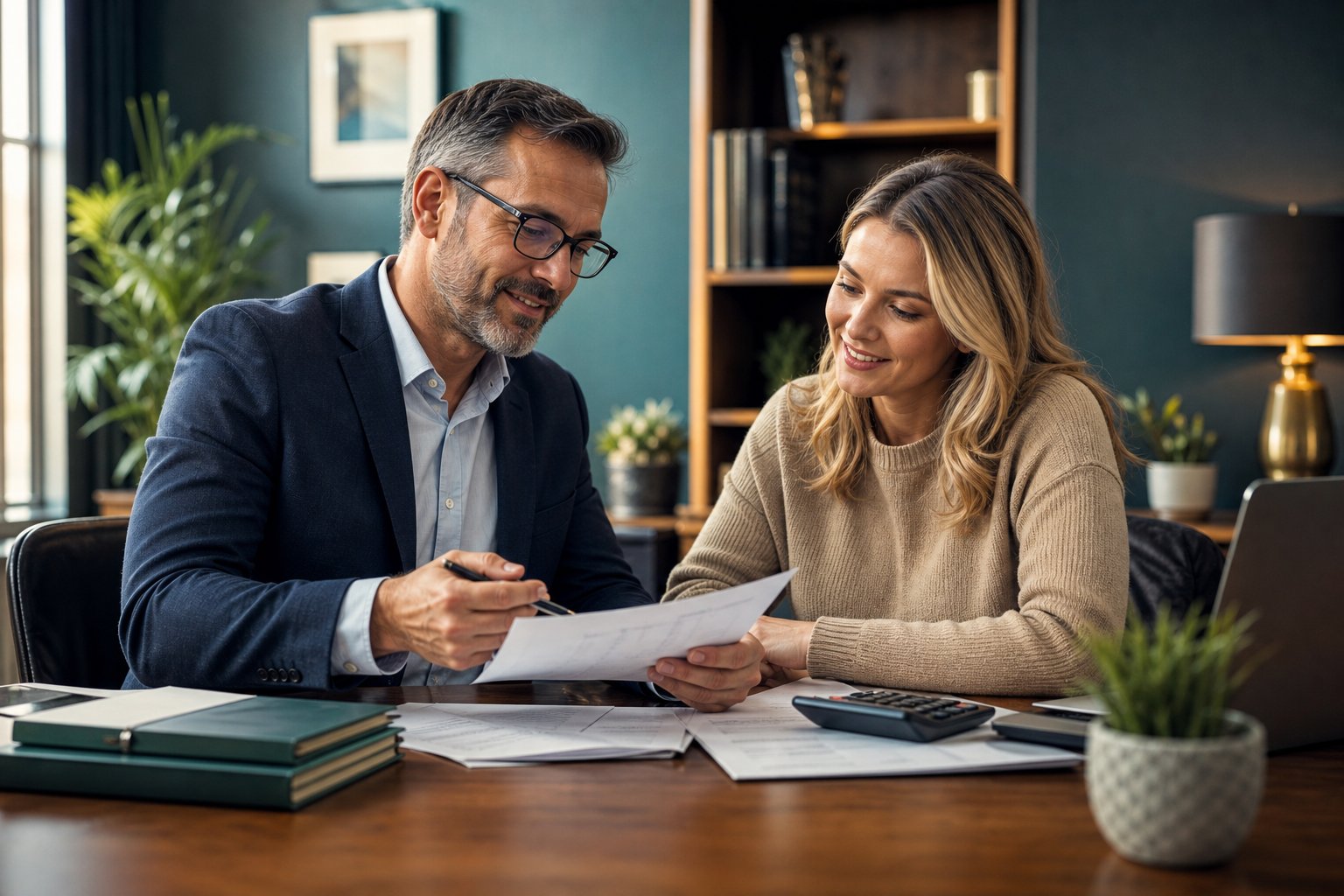 Tax advisory session with documents